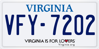VA license plate VFY7202