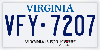 VA license plate VFY7207