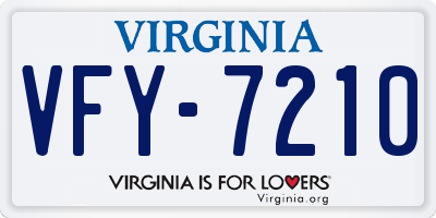 VA license plate VFY7210