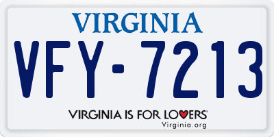 VA license plate VFY7213