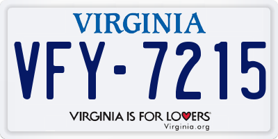 VA license plate VFY7215