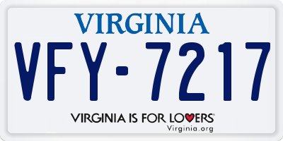 VA license plate VFY7217