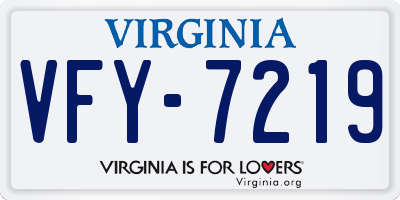VA license plate VFY7219