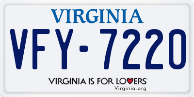 VA license plate VFY7220