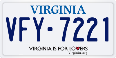 VA license plate VFY7221