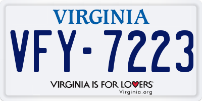 VA license plate VFY7223
