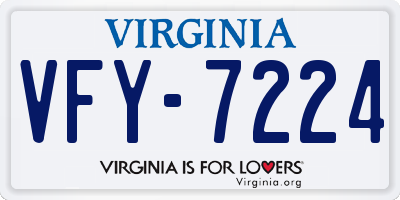VA license plate VFY7224