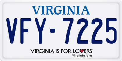 VA license plate VFY7225