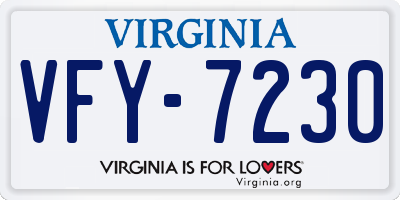 VA license plate VFY7230