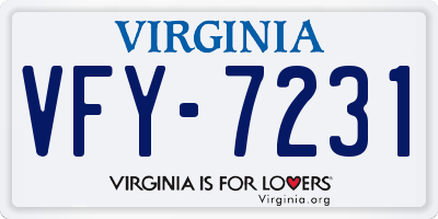 VA license plate VFY7231