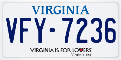 VA license plate VFY7236