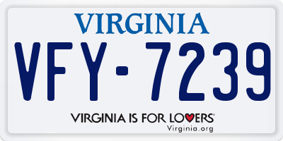 VA license plate VFY7239
