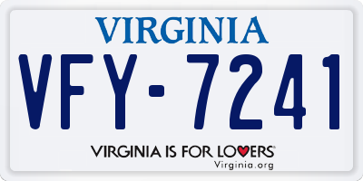 VA license plate VFY7241