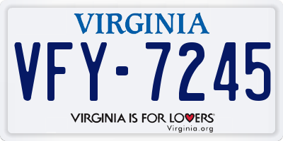 VA license plate VFY7245