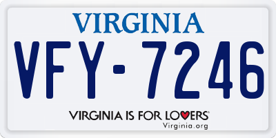 VA license plate VFY7246