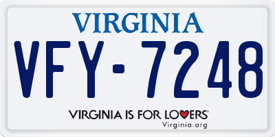 VA license plate VFY7248