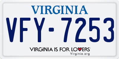 VA license plate VFY7253