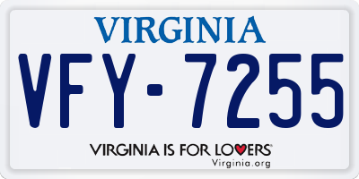 VA license plate VFY7255