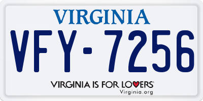 VA license plate VFY7256