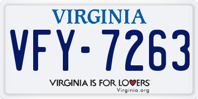 VA license plate VFY7263