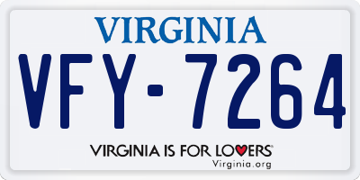 VA license plate VFY7264