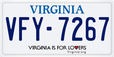 VA license plate VFY7267