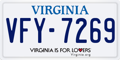 VA license plate VFY7269