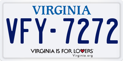 VA license plate VFY7272
