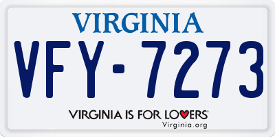 VA license plate VFY7273
