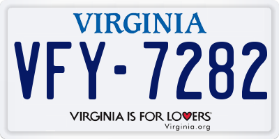 VA license plate VFY7282