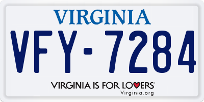 VA license plate VFY7284