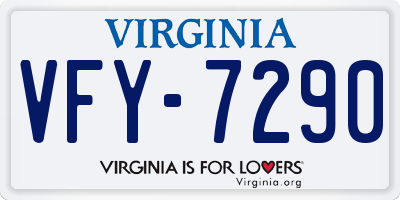 VA license plate VFY7290