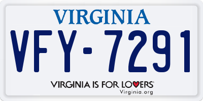 VA license plate VFY7291