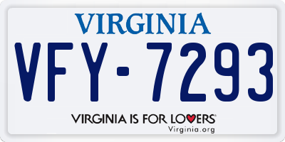 VA license plate VFY7293