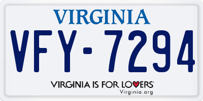 VA license plate VFY7294