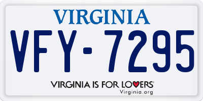 VA license plate VFY7295