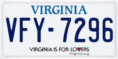 VA license plate VFY7296