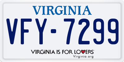 VA license plate VFY7299