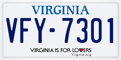 VA license plate VFY7301