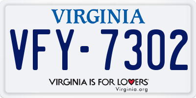 VA license plate VFY7302