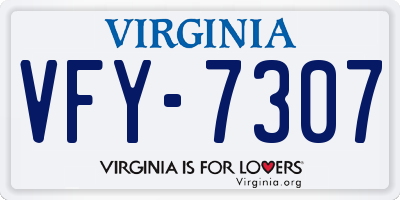 VA license plate VFY7307