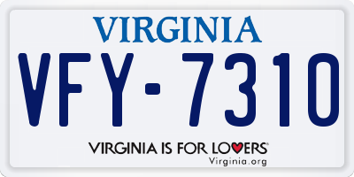VA license plate VFY7310