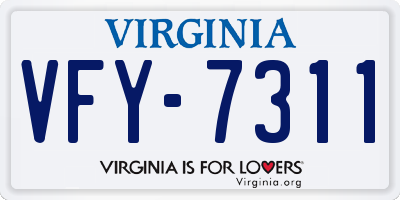 VA license plate VFY7311