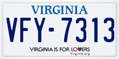 VA license plate VFY7313