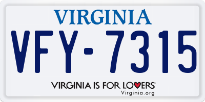 VA license plate VFY7315