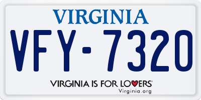 VA license plate VFY7320