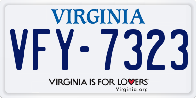 VA license plate VFY7323
