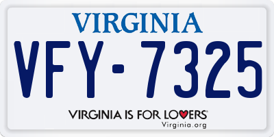 VA license plate VFY7325
