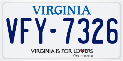 VA license plate VFY7326