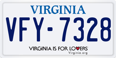 VA license plate VFY7328
